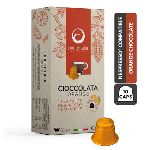 PUNTO ITALIA ESPRESSO CIOCCOLATA ORANGE NESPRESSO® CHOCOLATE CAPSULES (10 CAPS/BOX)