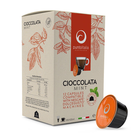 PUNTO ITALIA ESPRESSO CIOCCOLATA MINT NESCAFE® DOLCE GUSTO CHOCOLATE CAPSULES (12 CAPS PER BOX)